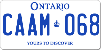 ON license plate CAAM068