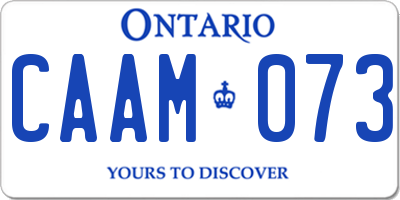 ON license plate CAAM073