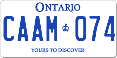 ON license plate CAAM074