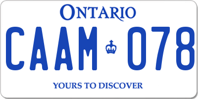 ON license plate CAAM078