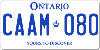 ON license plate CAAM080