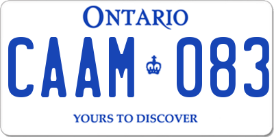 ON license plate CAAM083