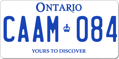 ON license plate CAAM084