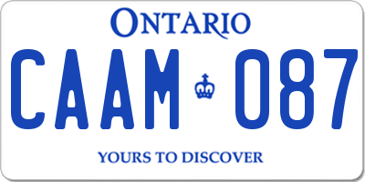 ON license plate CAAM087