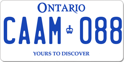 ON license plate CAAM088