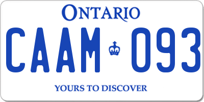 ON license plate CAAM093