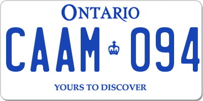 ON license plate CAAM094