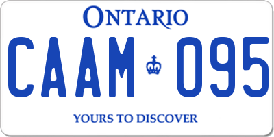 ON license plate CAAM095