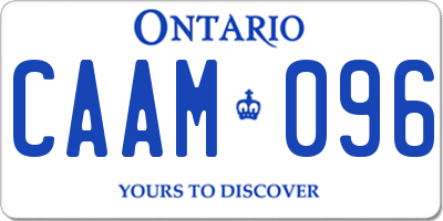 ON license plate CAAM096