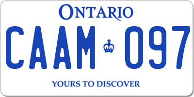 ON license plate CAAM097