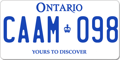 ON license plate CAAM098