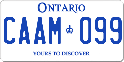 ON license plate CAAM099