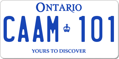 ON license plate CAAM101