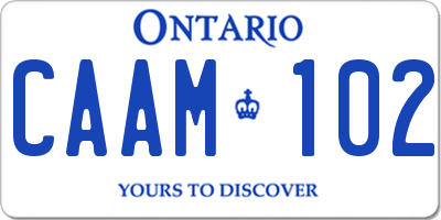 ON license plate CAAM102