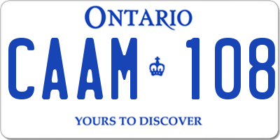 ON license plate CAAM108