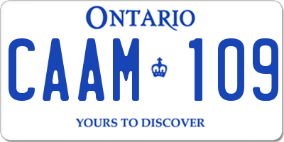 ON license plate CAAM109