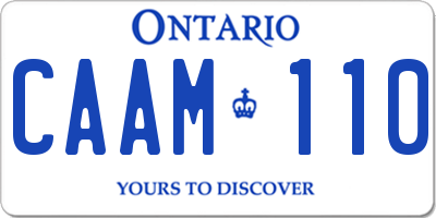 ON license plate CAAM110