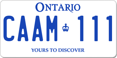 ON license plate CAAM111