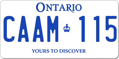 ON license plate CAAM115