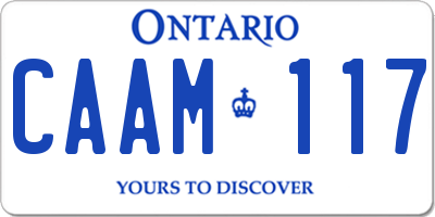 ON license plate CAAM117