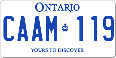 ON license plate CAAM119