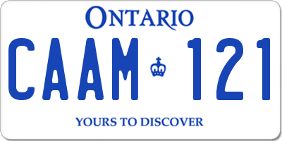 ON license plate CAAM121