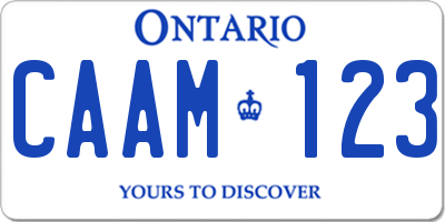 ON license plate CAAM123