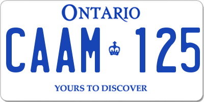 ON license plate CAAM125