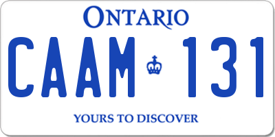 ON license plate CAAM131