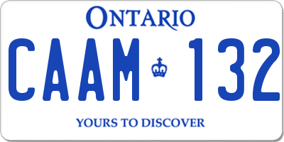 ON license plate CAAM132