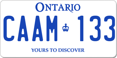 ON license plate CAAM133