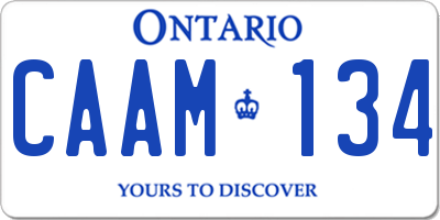 ON license plate CAAM134