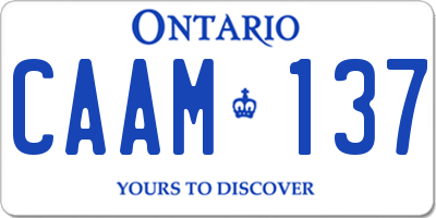 ON license plate CAAM137