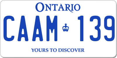 ON license plate CAAM139