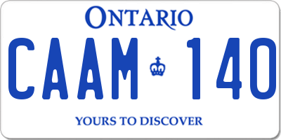 ON license plate CAAM140