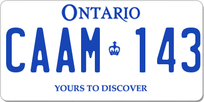 ON license plate CAAM143