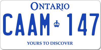 ON license plate CAAM147