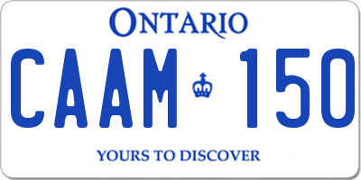 ON license plate CAAM150