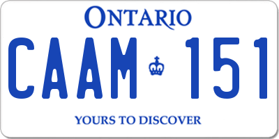 ON license plate CAAM151