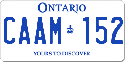 ON license plate CAAM152