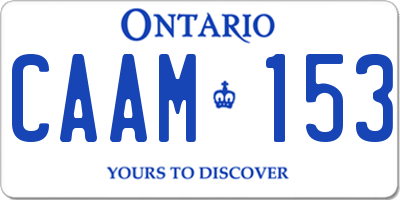 ON license plate CAAM153