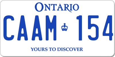 ON license plate CAAM154