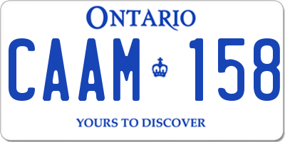 ON license plate CAAM158