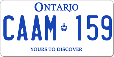 ON license plate CAAM159