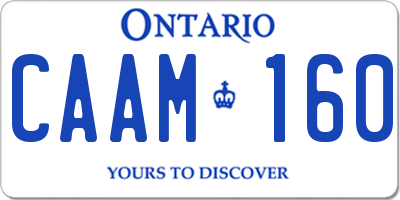 ON license plate CAAM160