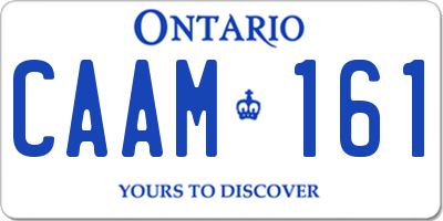 ON license plate CAAM161