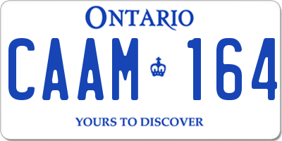 ON license plate CAAM164