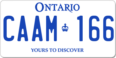 ON license plate CAAM166