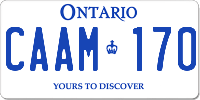 ON license plate CAAM170