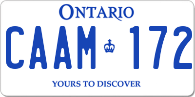 ON license plate CAAM172